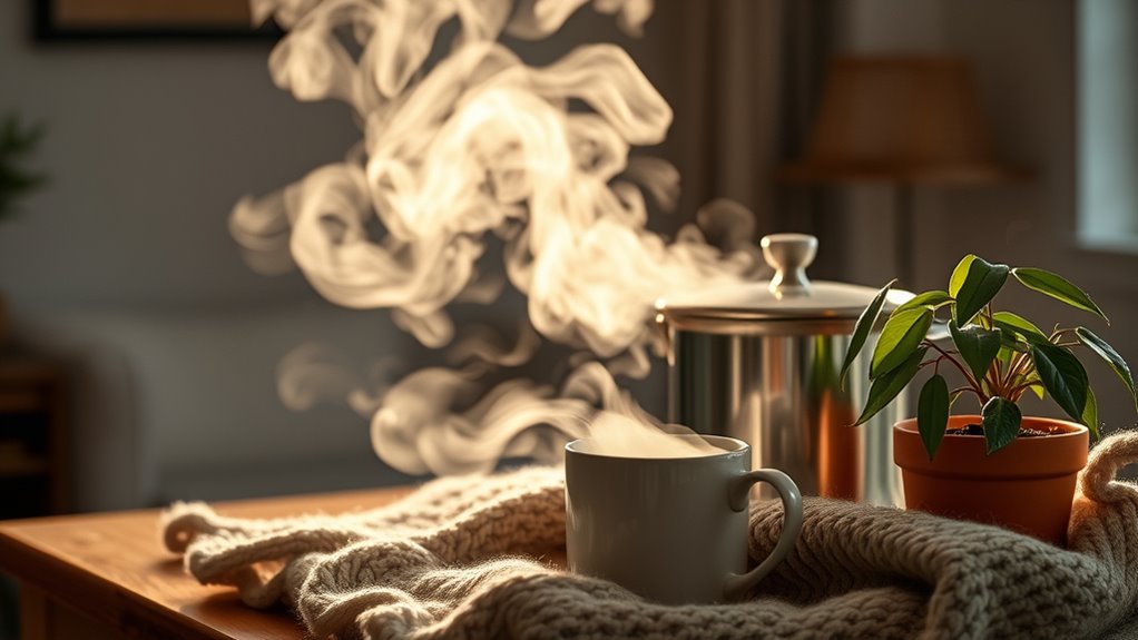 boiling water humidifies temporarily