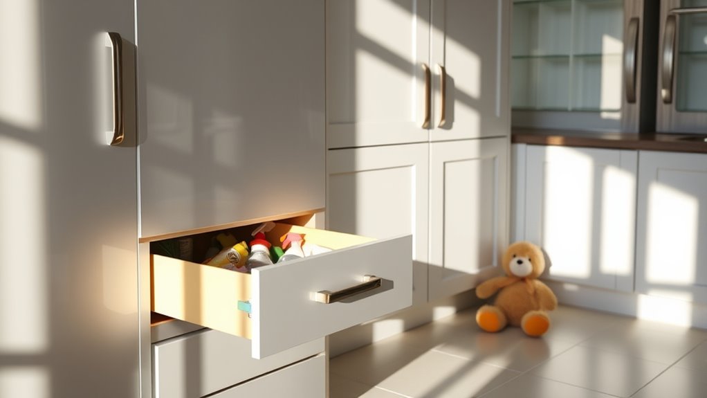 childproof cleaning supply storage