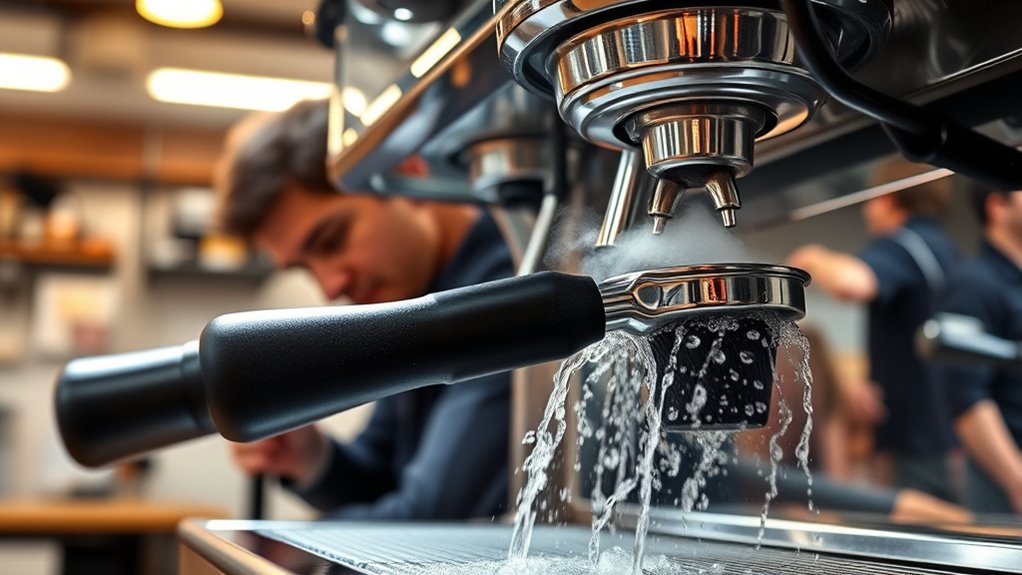 cleaning espresso machine filters