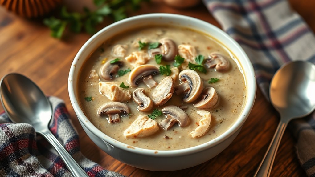 creamy mushroom chicken soup
