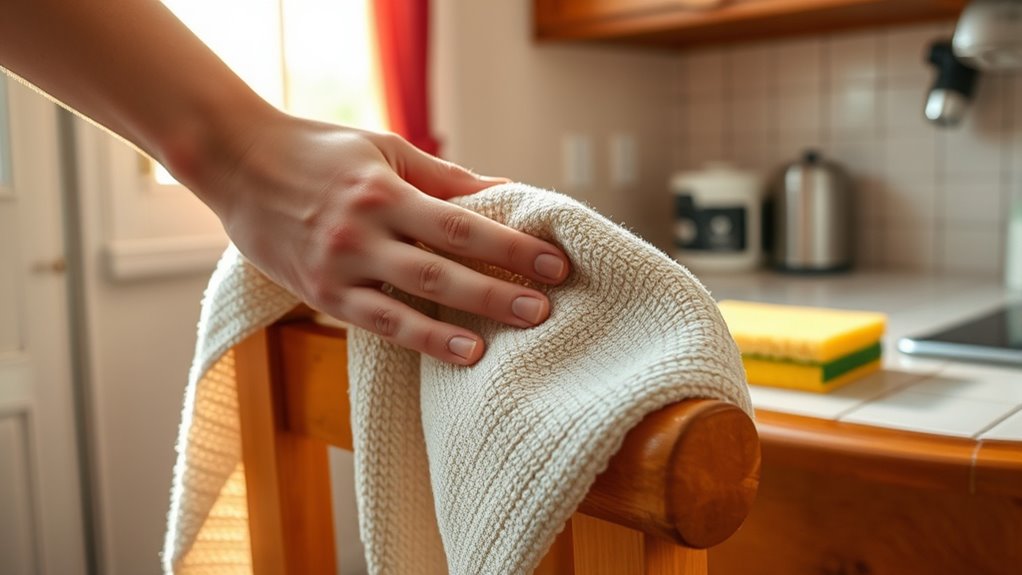 dampen cloths with softener