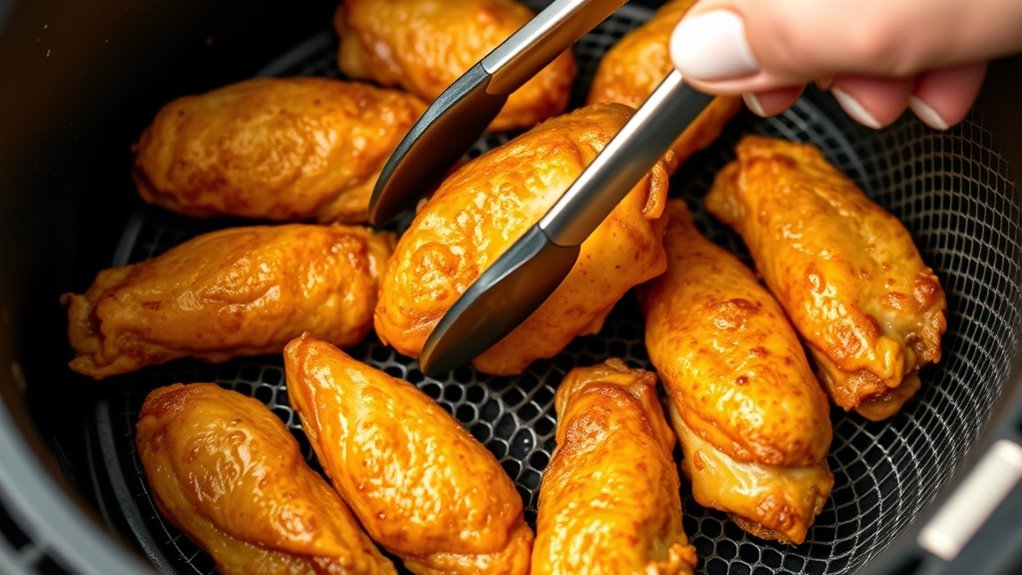 flip food midway evenly