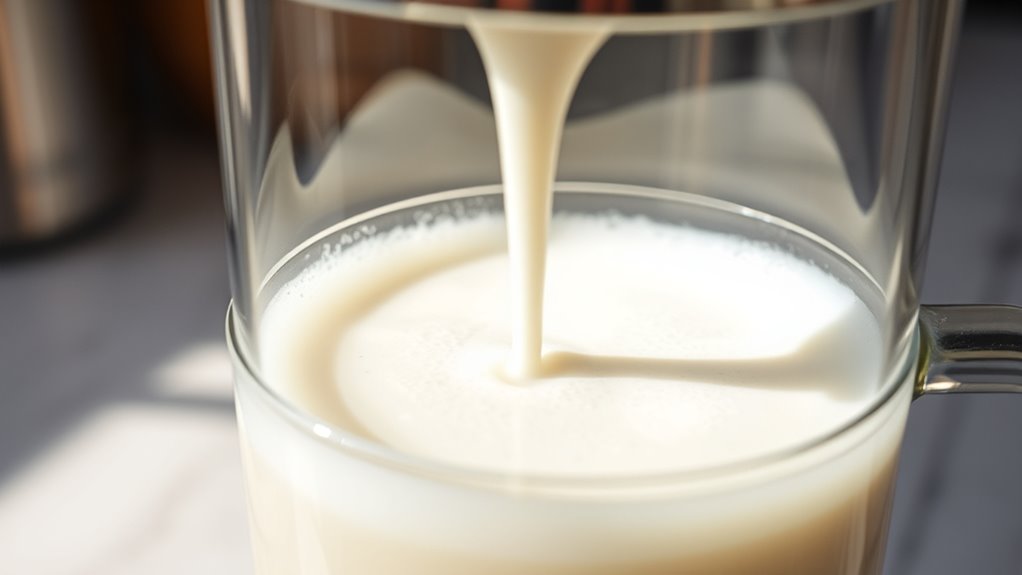 french press milk frothing