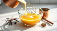 gradually add eggs carefully