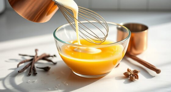 gradually add eggs carefully