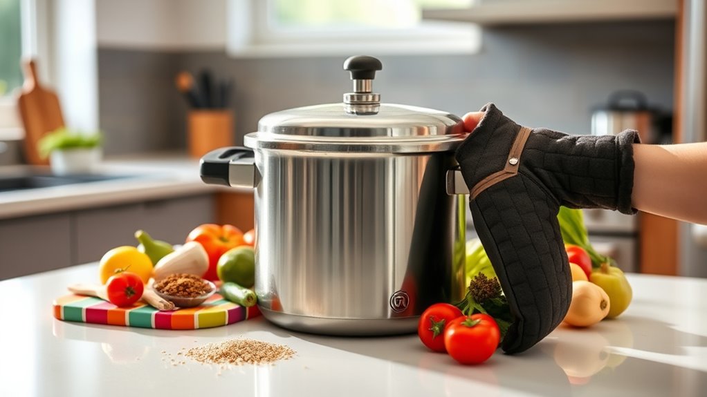 handle pressure cooker safely