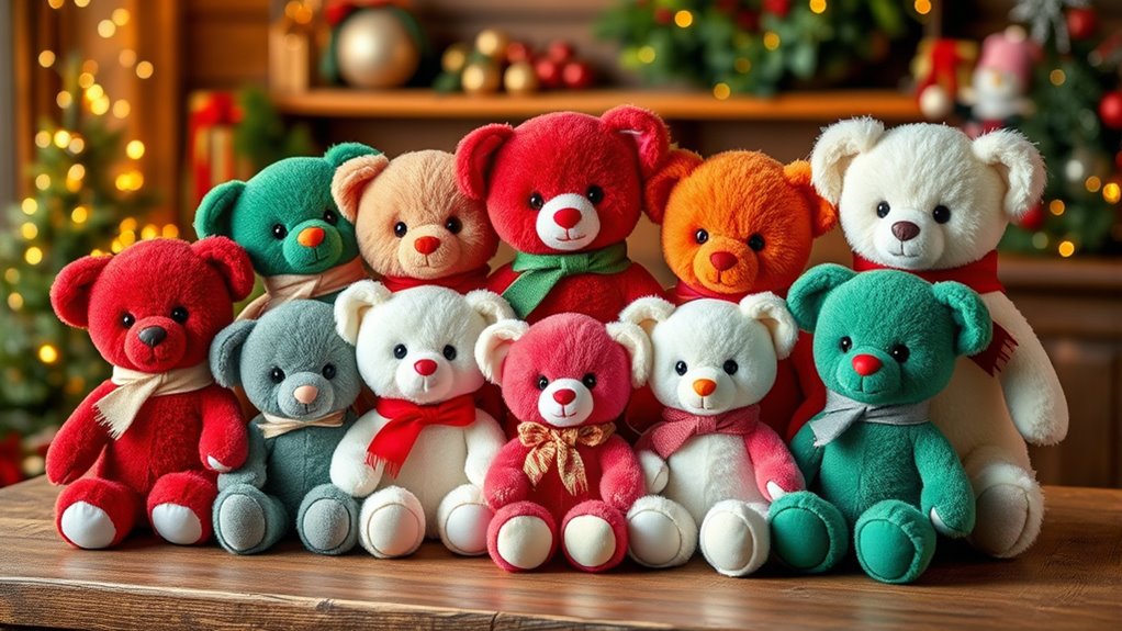 holiday themed plush selection