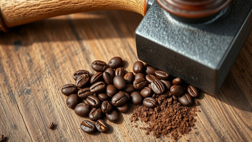 manual coffee bean crushing