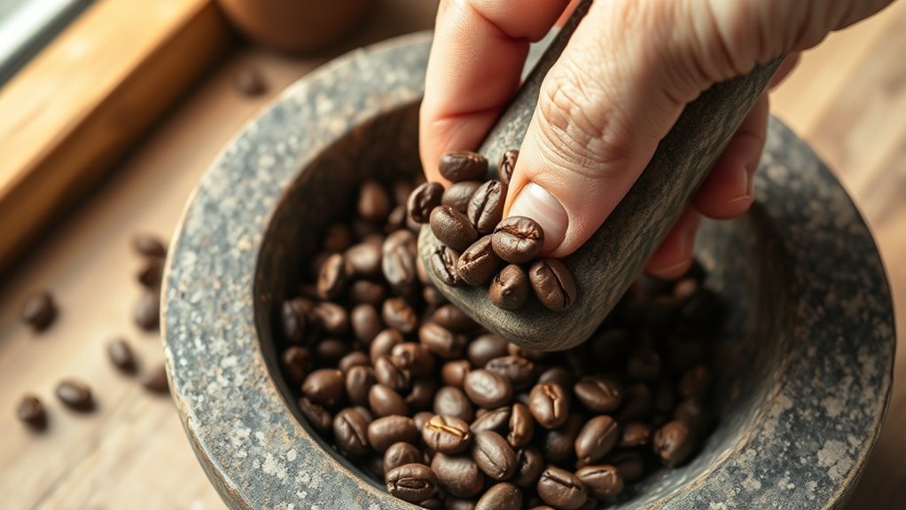 manual coffee grinding technique