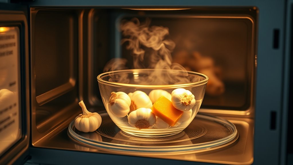 microwave peels garlic ginger