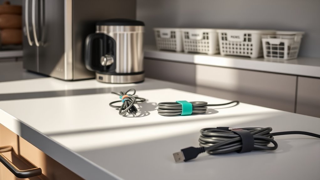organized kitchen cord management