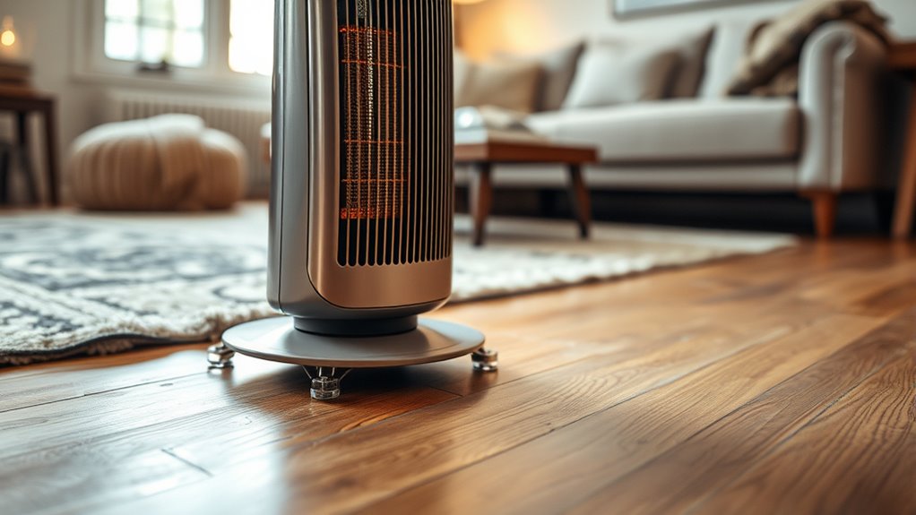 place heater on stable surface