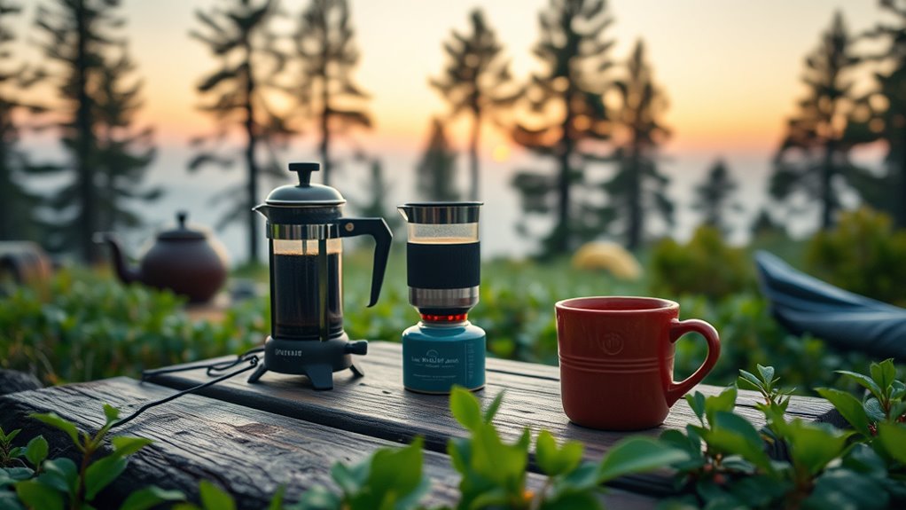 portable camping coffee brewing