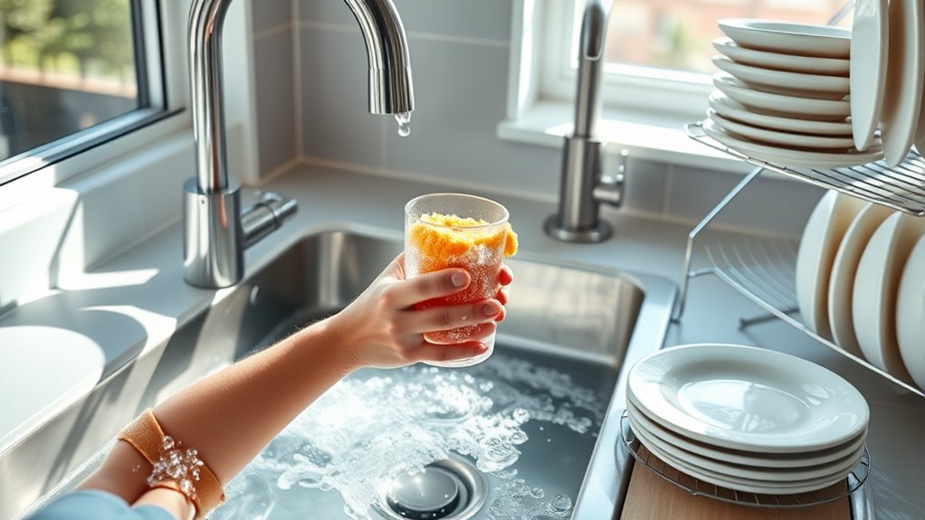 proper dish hand washing