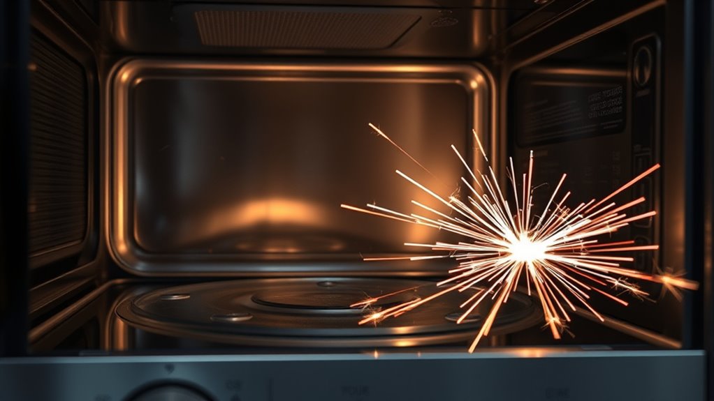 sparks from metal objects