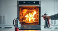 turn off oven use extinguisher