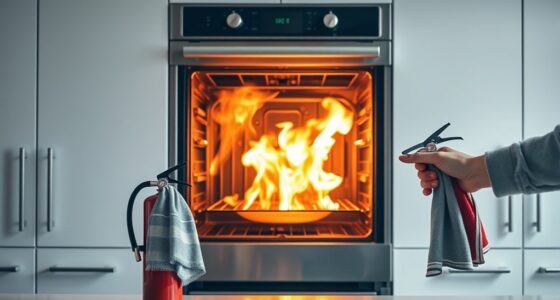 turn off oven use extinguisher
