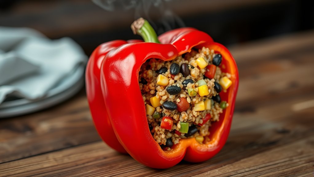 vegetarian slow cooker stuffed peppers