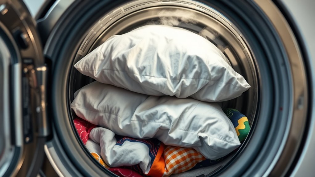 wash pillows and bedding