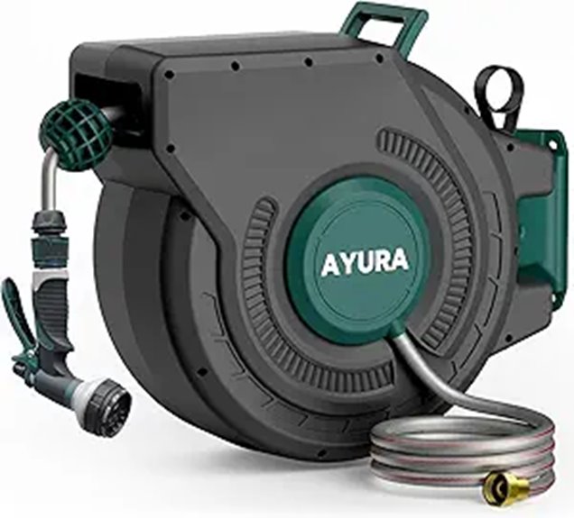 AYURA 100ft Retractable Garden Hose Reel