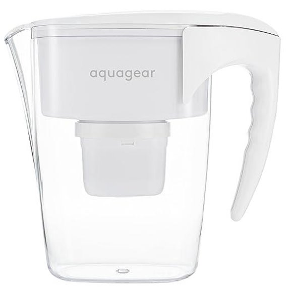 Aquagear 10-Cup Water Filter Pitcher with USA Media