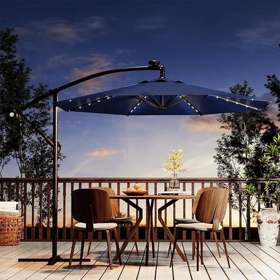 10 ft Solar Patio Umbrella with Tilt & UV Protection