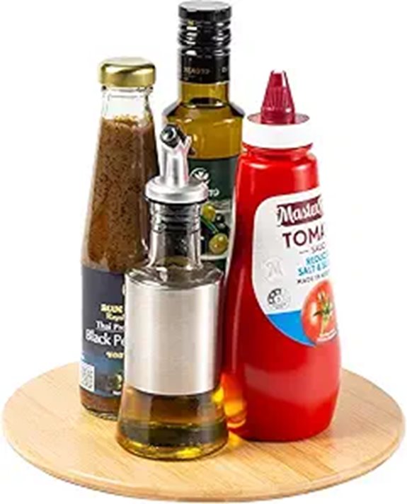 10-Inch Bamboo Lazy Susan Organizer for Kitchen