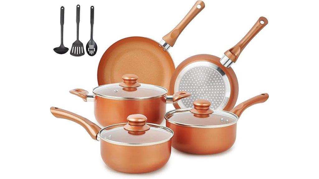 11 piece ceramic nonstick cookware