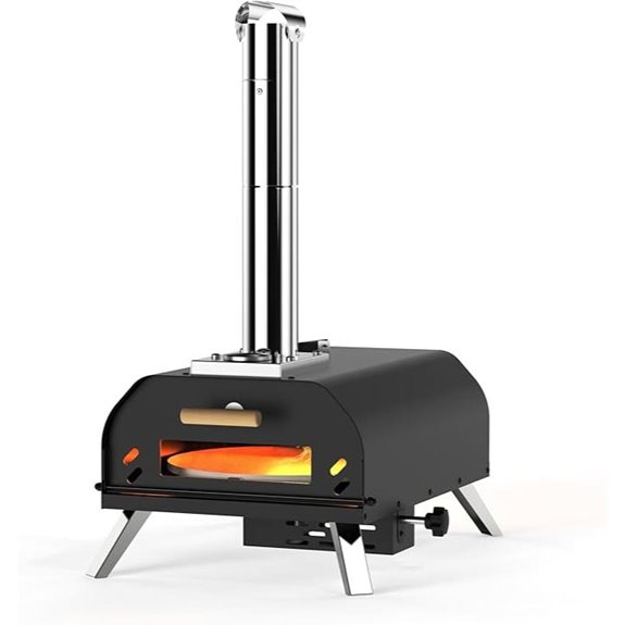 12-Inch Outdoor Pizza Oven with Rotating Stone