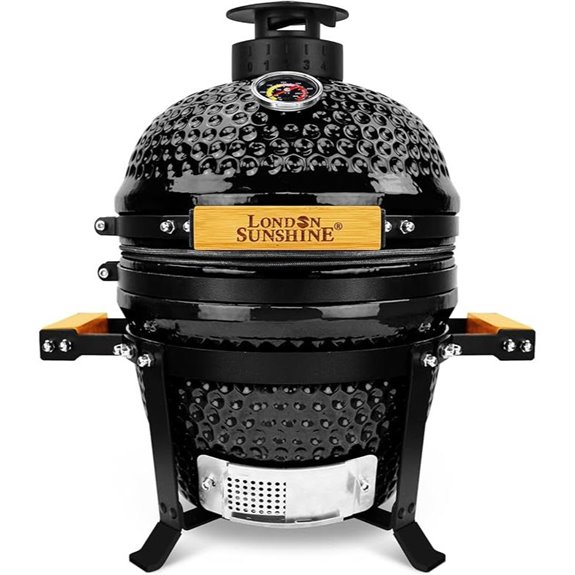Upgraded 13-inch Ceramic Kamado Grill with Air Vent