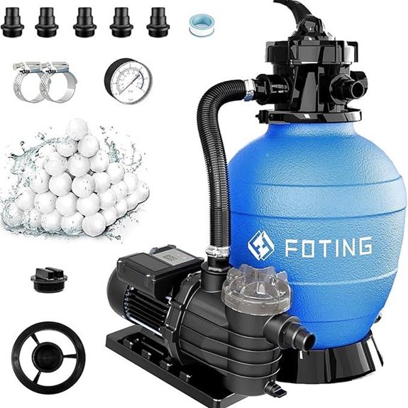FOTING 13in Sand Filter Pump for Above Ground Pool