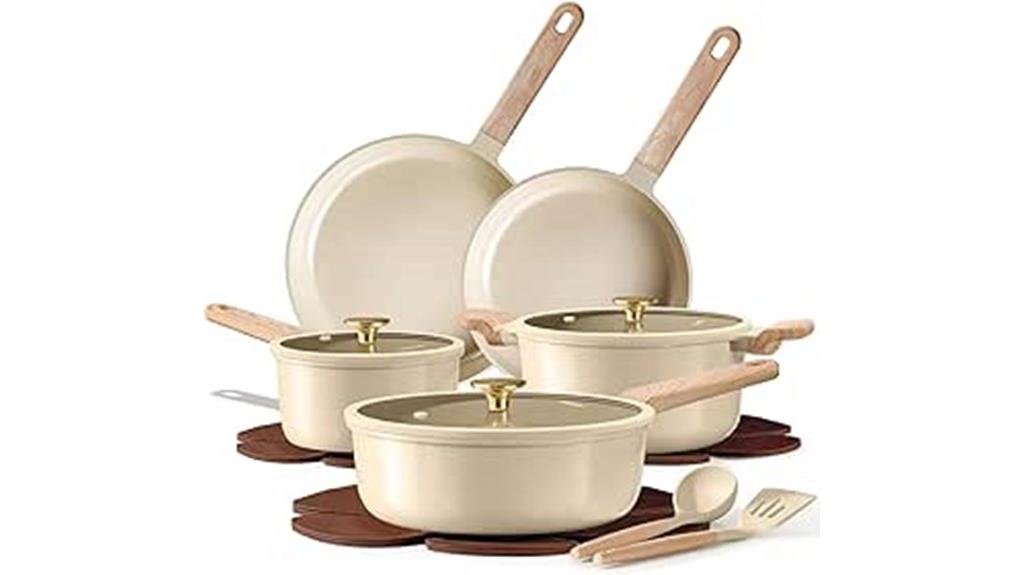 14 piece ceramic cookware set