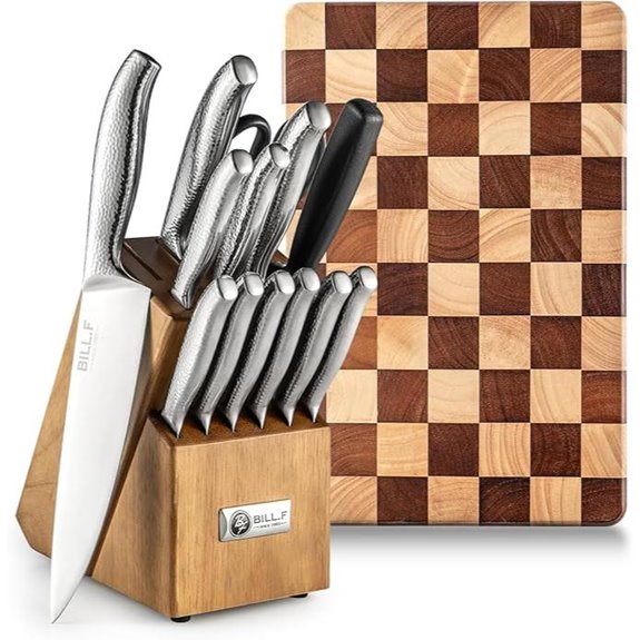 Knife Block with 14-Piece Kitchen Knife Set