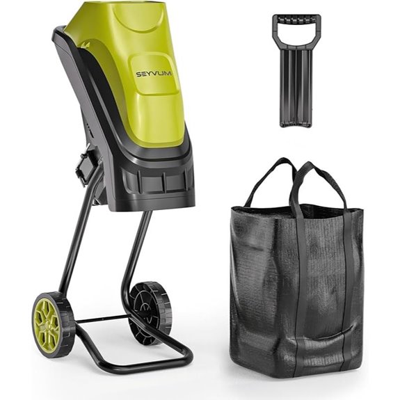 SEYVUM 15-Amp Electric Wood Chipper with Collection Bag