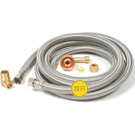 Hippohose 20 FT Stainless Steel Dishwasher Water Hose