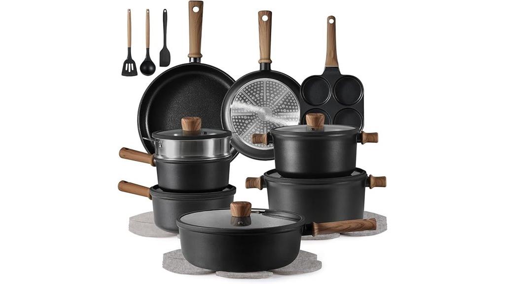 24 piece nonstick cookware set