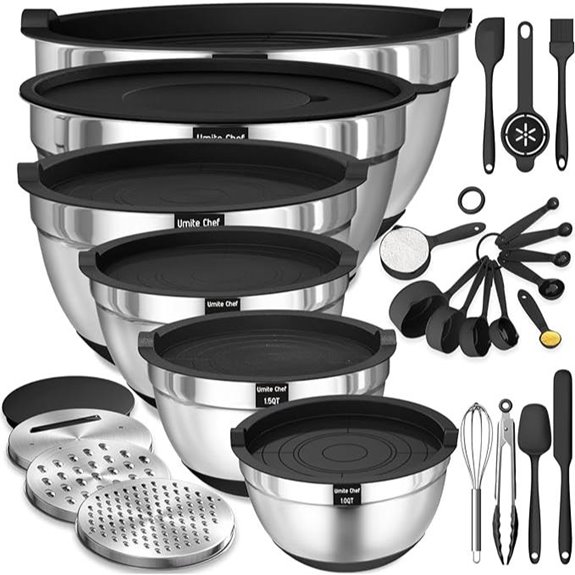 Umite Chef 26-Piece Stainless Steel Mixing Bowls Set