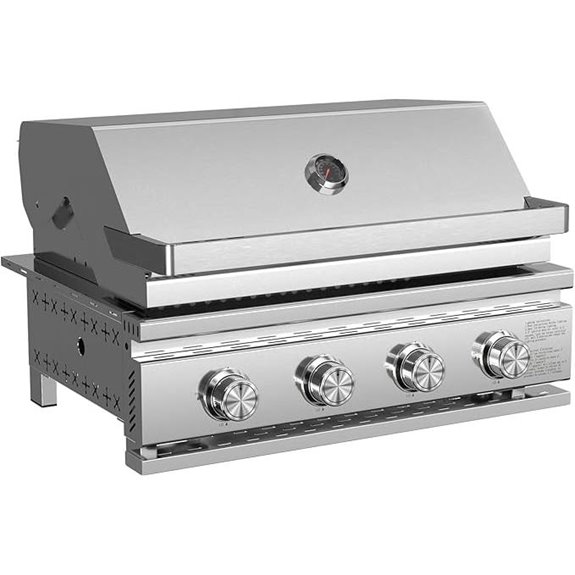 COWSAR 28-Inch Built-In Gas Grill 4-Burner Propane