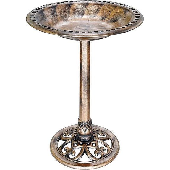 VIVOHOME 28-inch Antique Copper Garden Bird Bath