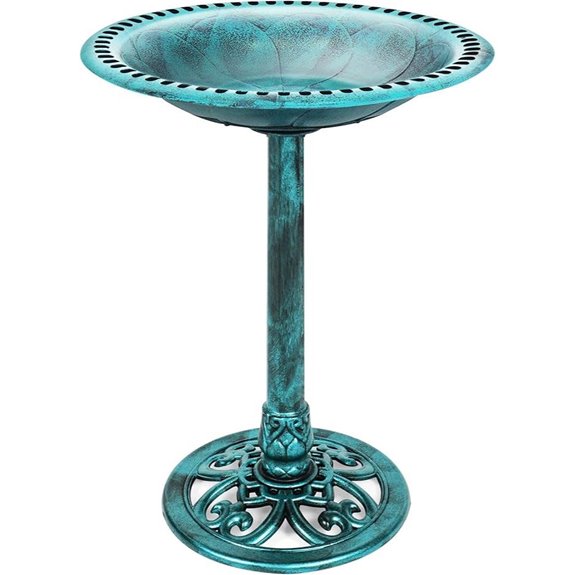Best Choice 28in Pedestal Bird Bath with Fleur-de-Lis