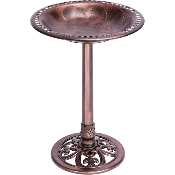 VIVOHOME 28-Inch Polyresin Antique Garden Bird Bath