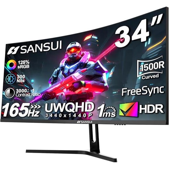 SANSUI 34-Inch Curved Gaming Monitor 3440x1440