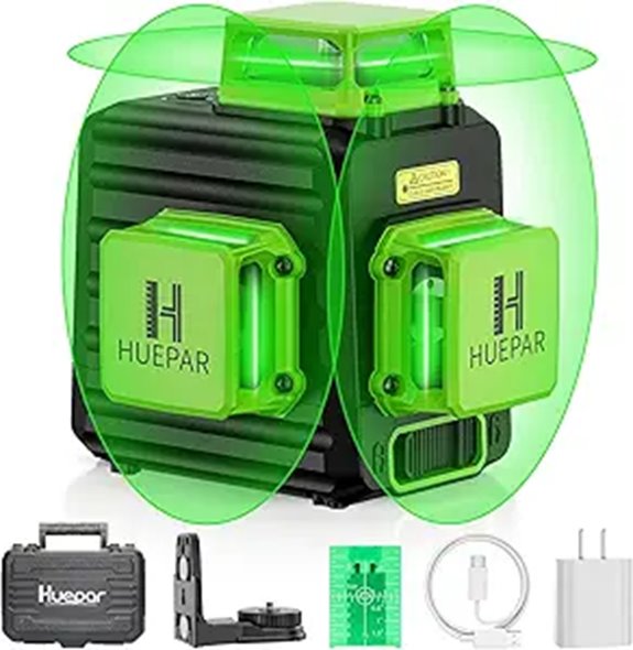 HUEPAR 360° Self-Leveling Green Laser Level Kit