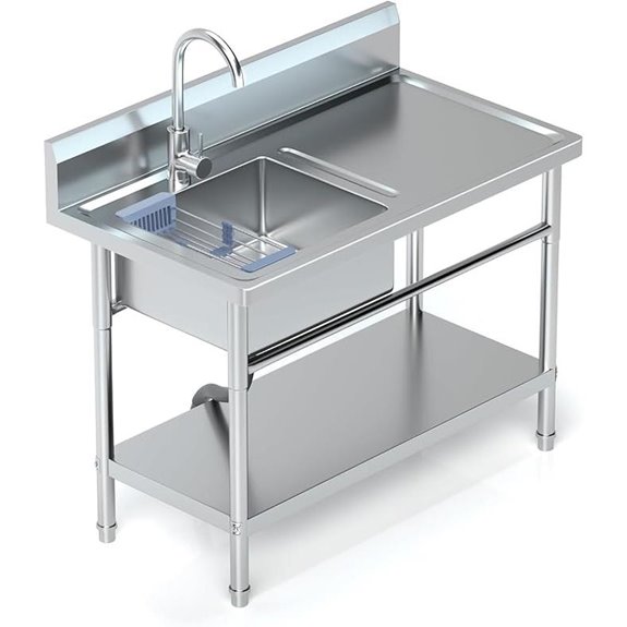 Freestanding Utility Sink with Storage 39 Inches