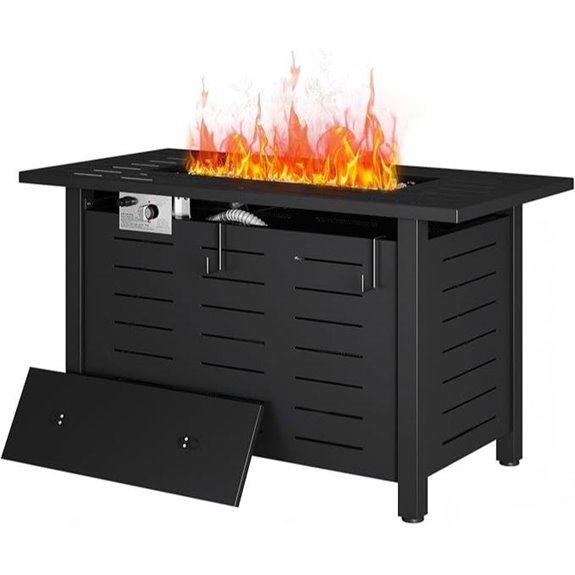 Aoxun 41-Inch Gas Fire Pit Table with Lava