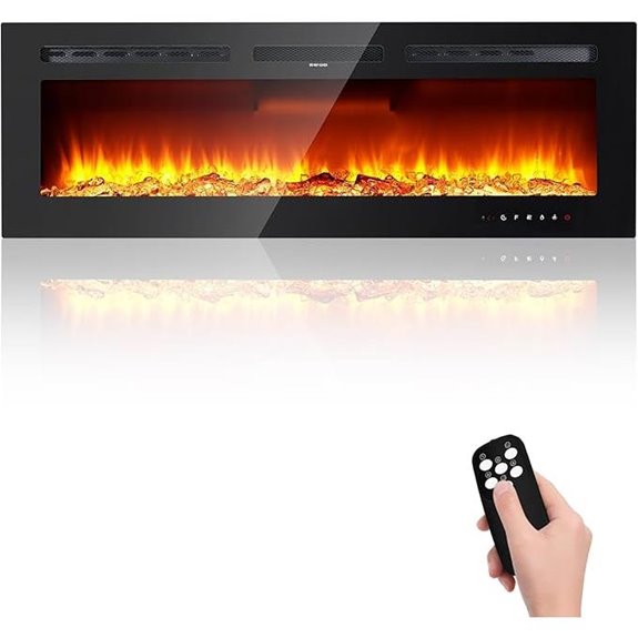 GarveeHome 50-inch Wall Electric Fireplace with Remote