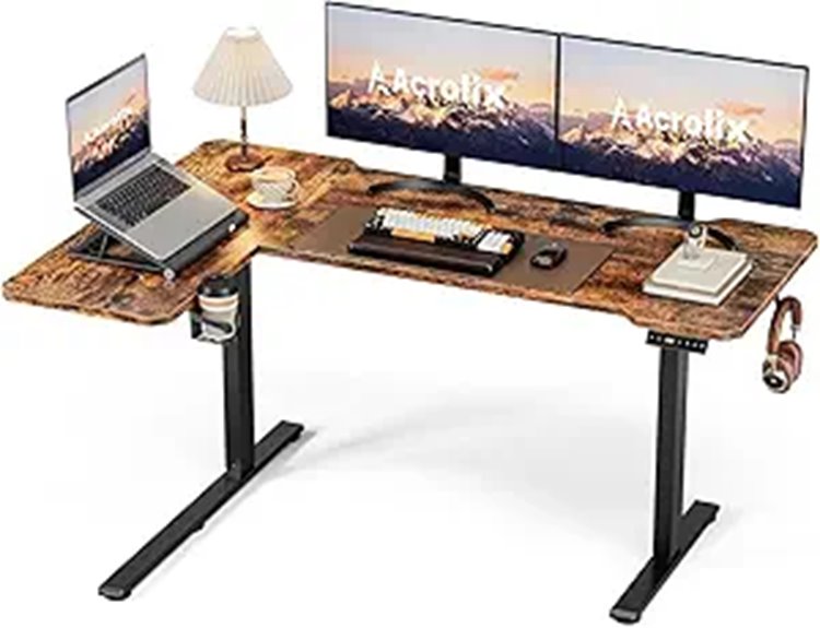Adjustable 59-Inch L-Shaped Electric Standing Desk