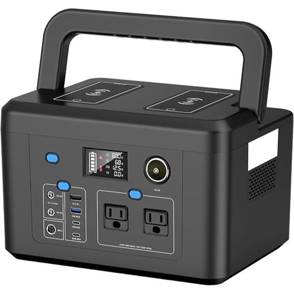 Portable 600W Power Station with USB-C & Wireless Charging