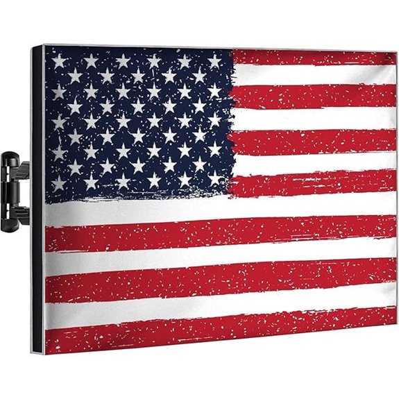 Garnetics 65-Inch Waterproof Outdoor TV Cover with Flag