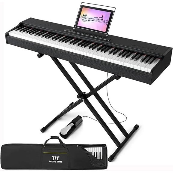 MUSTAR 88-Key Weighted Digital Piano with Stand